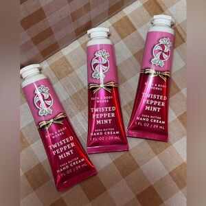 NEW B&BW(3) Twisted Peppermint Hand Creams with 48 hour moisture•1 fl Oz each